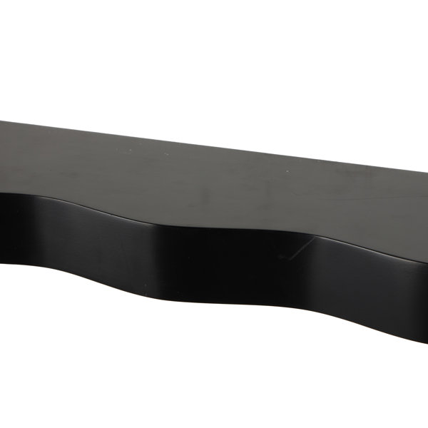 Cole & Grey Cole And Grey Wood Handmade Room Black Wall Shelf With